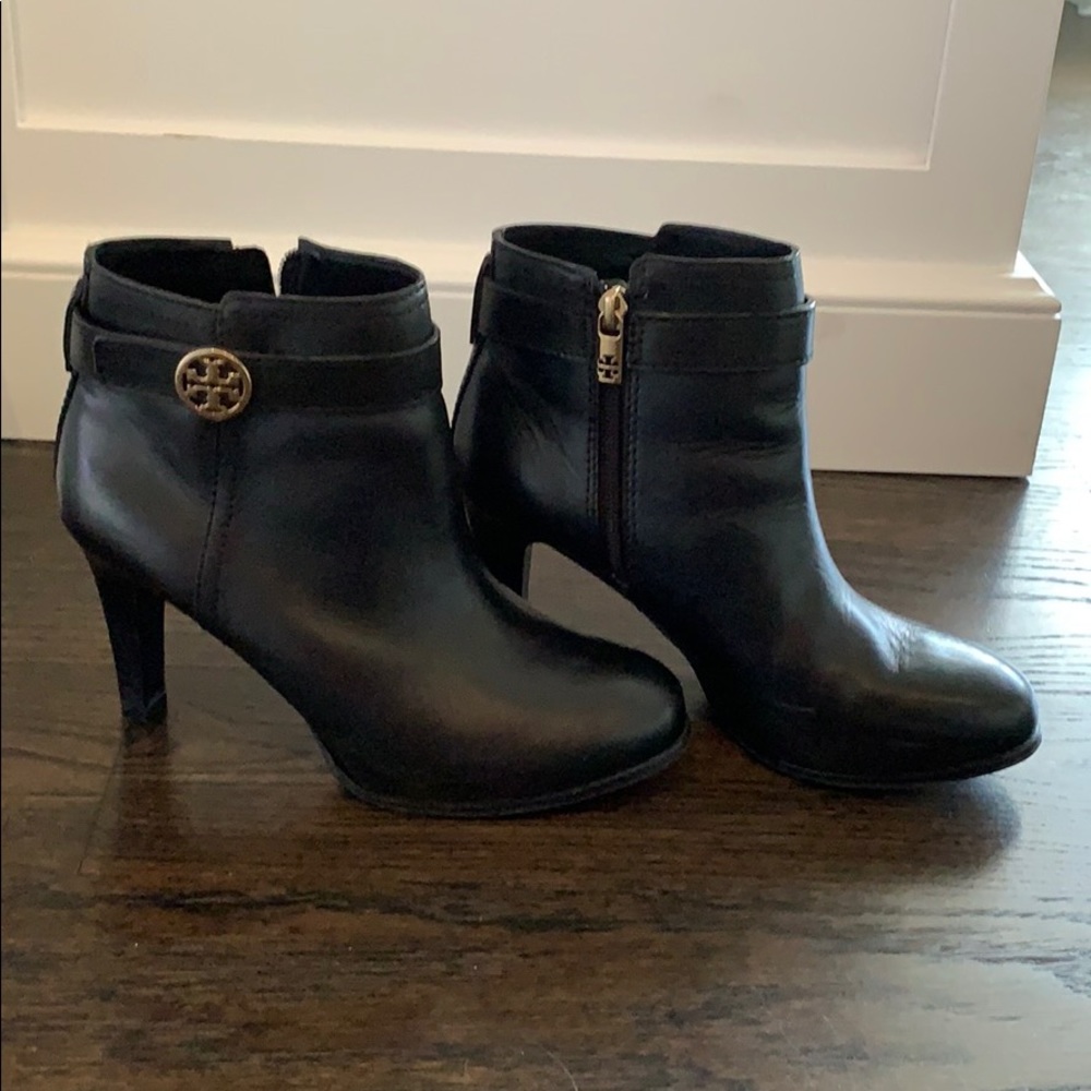 Tory Burch black leather booties